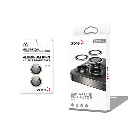 Apple iPhone 17 Zore CL-12 Premium Safir Parmak İzi Bırakmayan Anti-Reflective Kamera Lens Koruyucu Gri