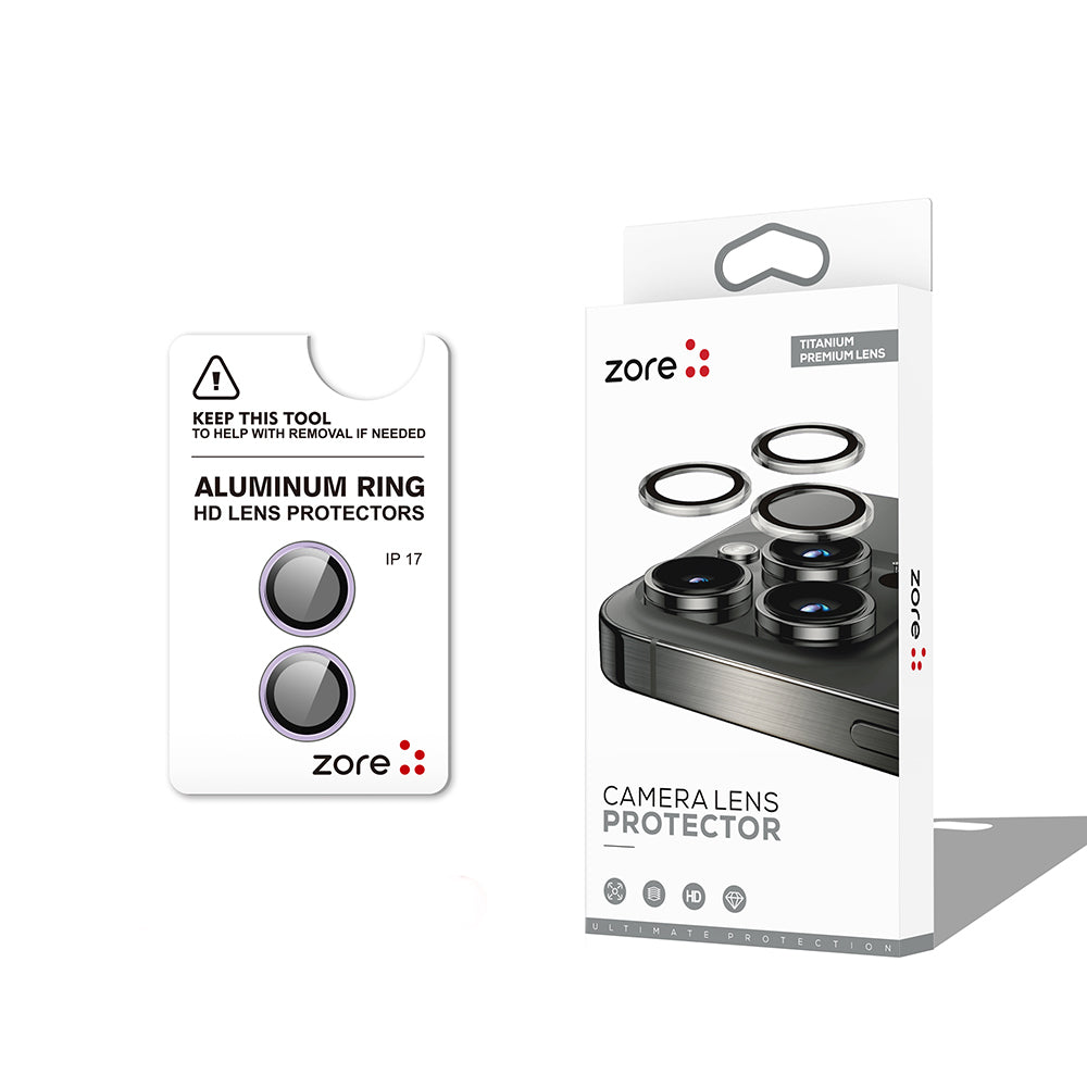 Apple iPhone 17 Zore CL-12 Premium Safir Parmak İzi Bırakmayan Anti-Reflective Kamera Lens Koruyucu Açık Mor