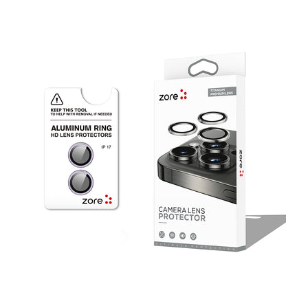 Apple iPhone 17 Zore CL-12 Premium Safir Parmak İzi Bırakmayan Anti-Reflective Kamera Lens Koruyucu Açık Mor