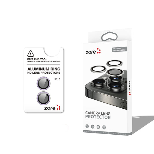 Apple iPhone 17 Zore CL-12 Premium Safir Parmak İzi Bırakmayan Anti-Reflective Kamera Lens Koruyucu Açık Mor