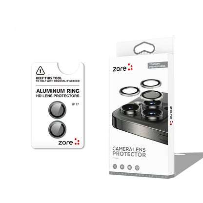 Apple iPhone 17 Zore CL-12 Premium Safir Parmak İzi Bırakmayan Anti-Reflective Kamera Lens Koruyucu Gri