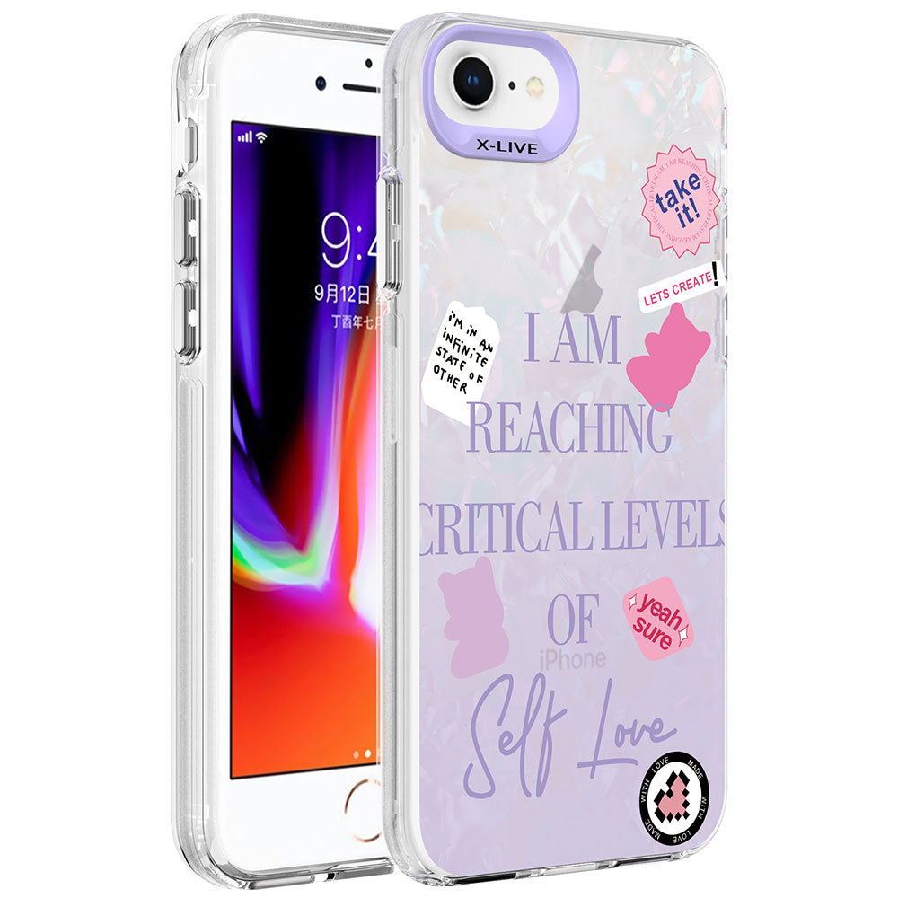 Apple iPhone 7 Kılıf Mermer Desenli Zore Marbello Kapak Mor