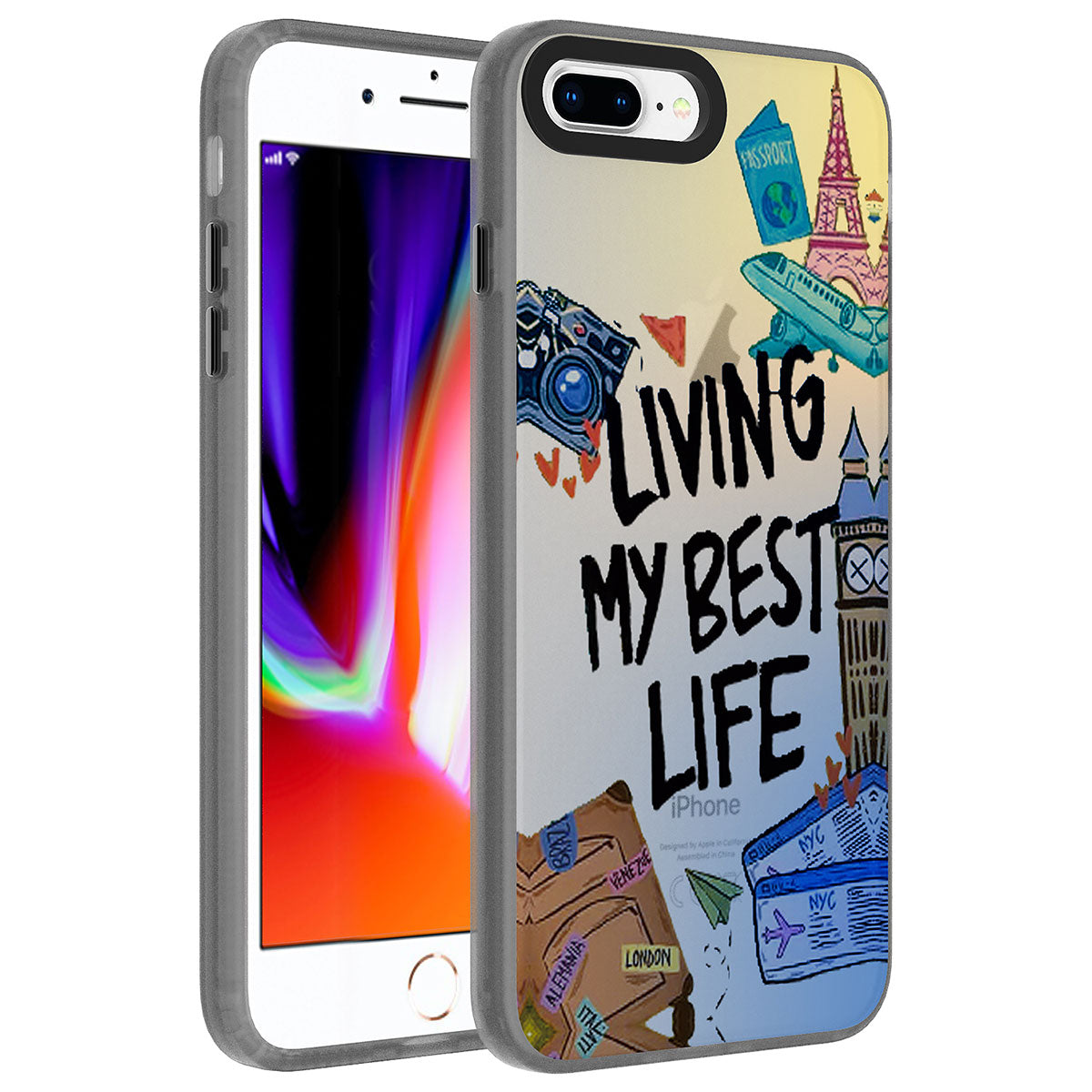 Apple iPhone 7 Plus Kılıf Desenli Zore Dragon Sert Kapak Seyahat