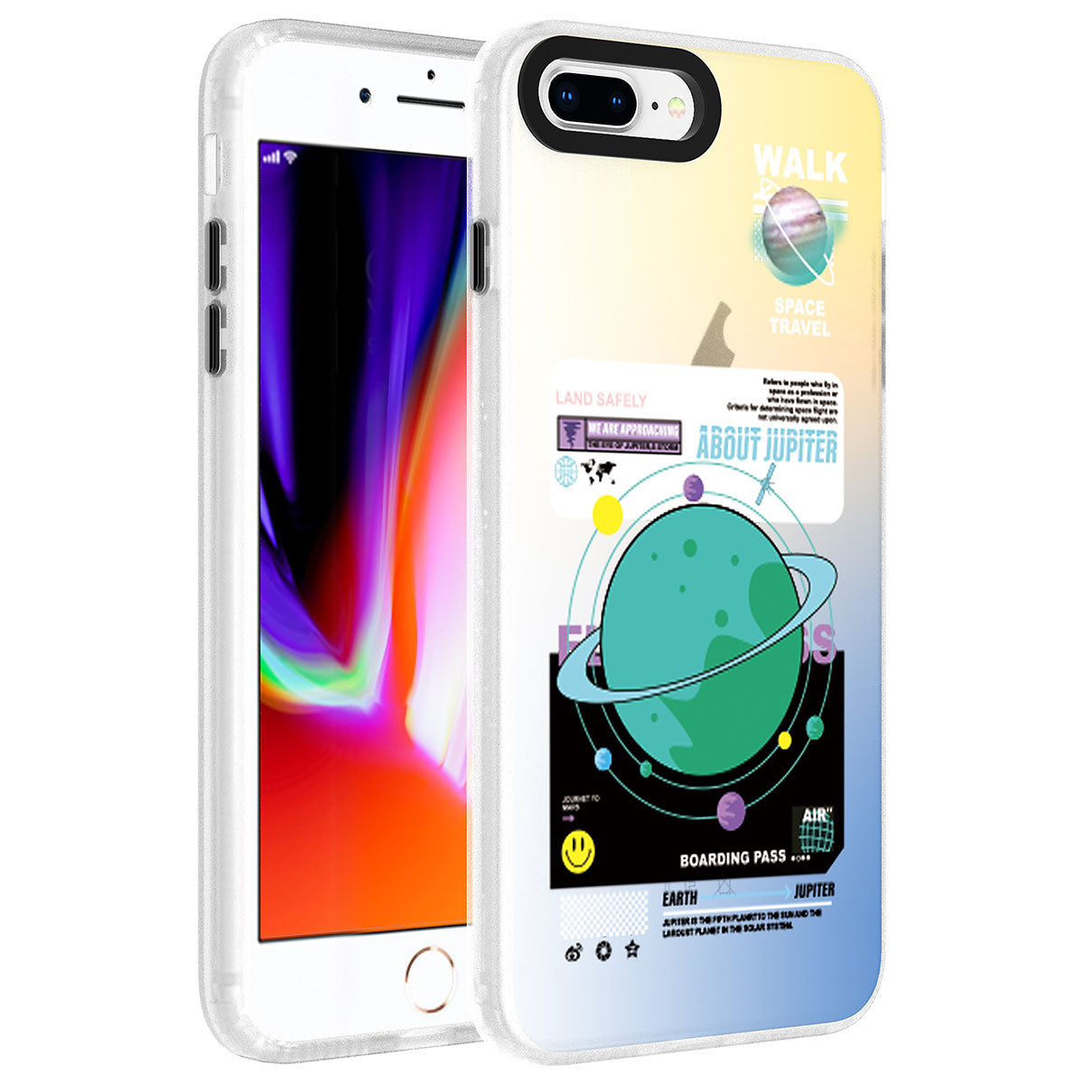 Apple iPhone 7 Plus Kılıf Desenli Zore Dragon Sert Kapak Astronot