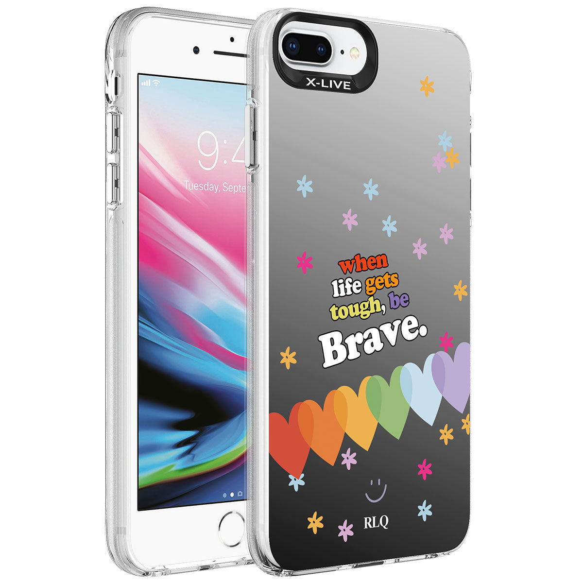 Apple iPhone 7 Plus Kılıf Desenli Zore Silver Sert Kapak Balon