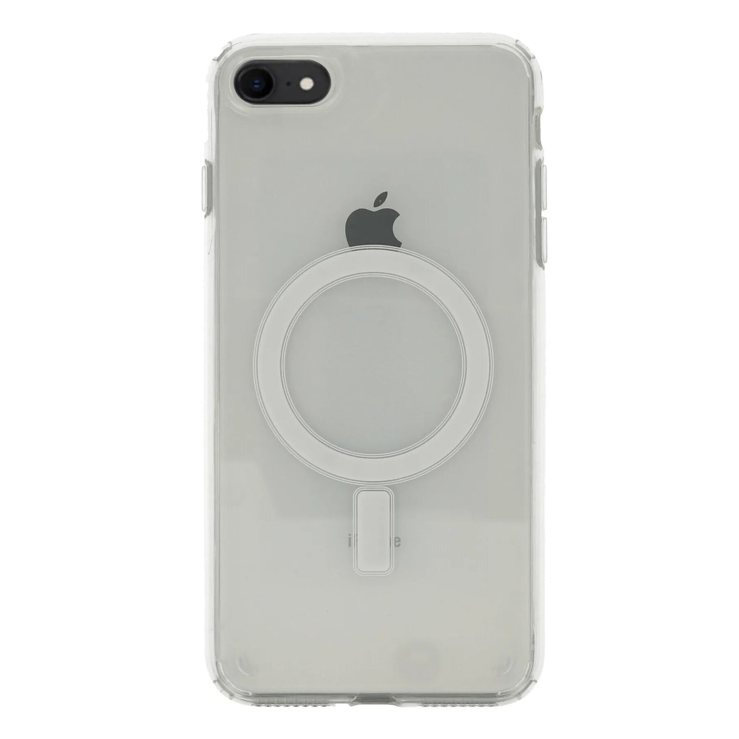 Apple iPhone 8 Kılıf M-safe Şarj Özellikli Şeffaf Sert PC Zore Embos Kapak Renksiz