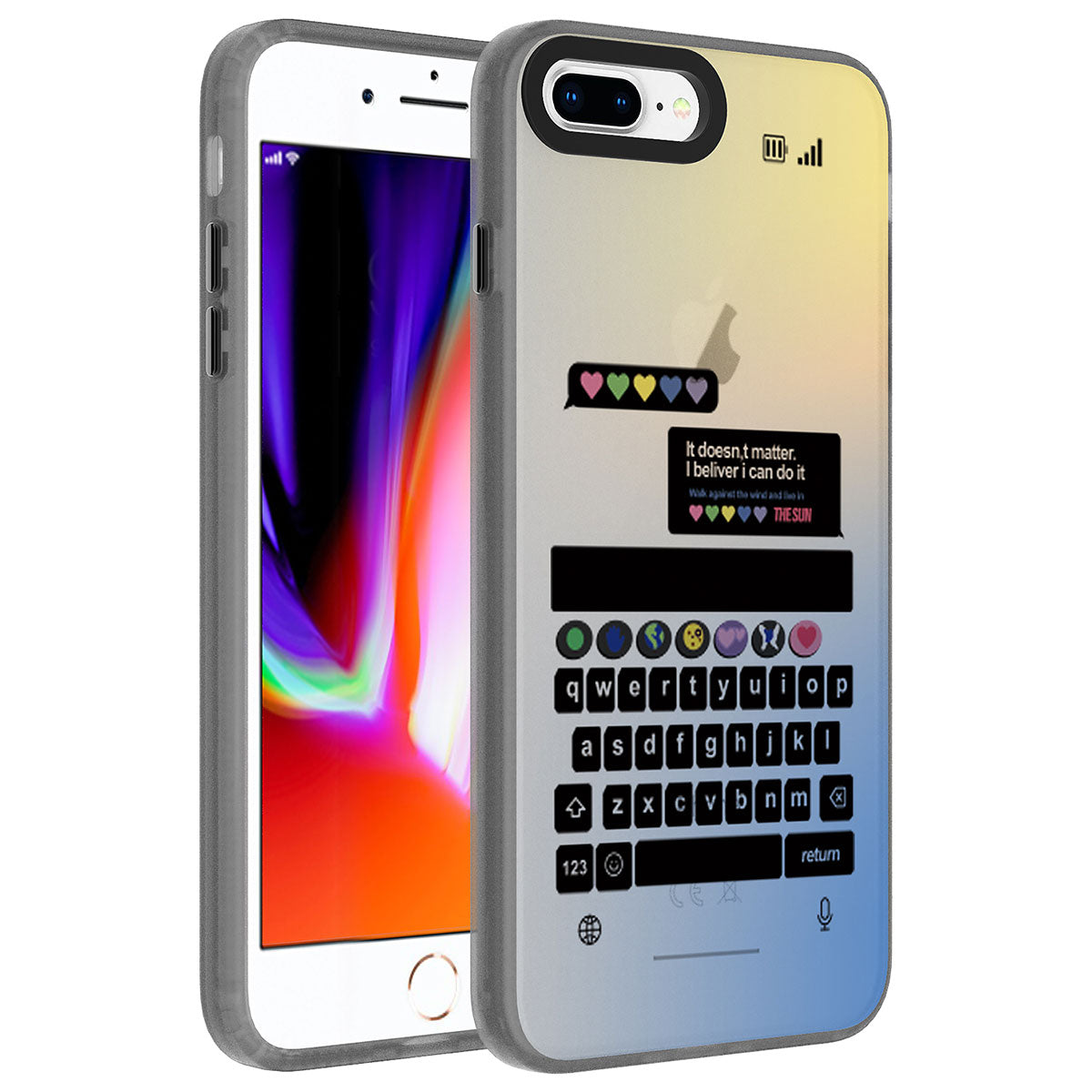 Apple iPhone 8 Plus Kılıf Desenli Zore Dragon Sert Kapak Gezegen