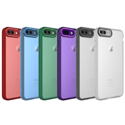 Apple iPhone 8 Plus Kılıf Kamera Korumalı Transparan Zore Post Kapak Derin Mor