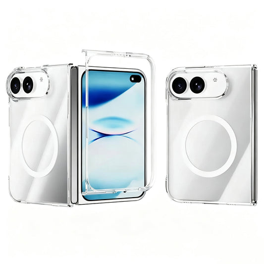 Apple iPhone Duo Kılıf Zore M-safe Şarj Özellikli Şeffaf Kamera Çerçeveli Porto Kapak