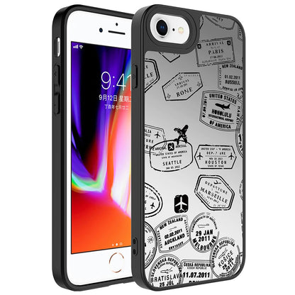 Apple iPhone SE 2020 Kılıf Aynalı Desenli Kamera Korumalı Parlak Zore Mirror Kapak Fragile