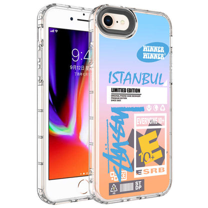 Apple iPhone SE 2022 Kılıf Kamera Korumalı Renkli Desenli Sert Silikon Zore Korn Kapak