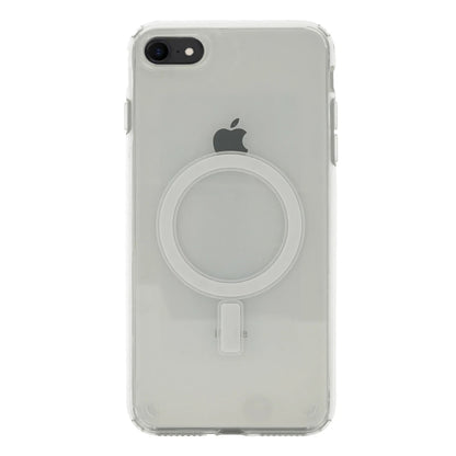 Apple iPhone SE 2022 Kılıf M-safe Şarj Özellikli Şeffaf Sert PC Zore Embos Kapak Renksiz