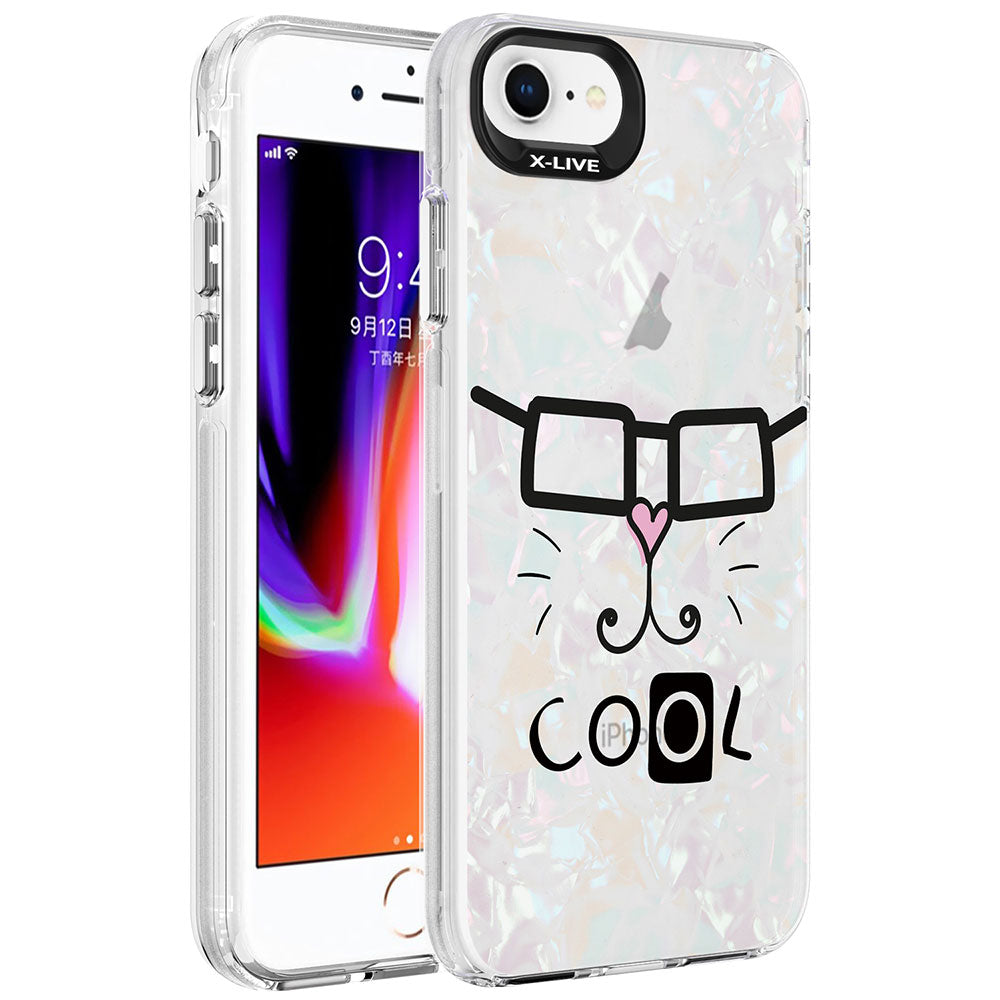 Apple iPhone SE 2022 Kılıf Mermer Desenli Zore Marbello Kapak Yeşil