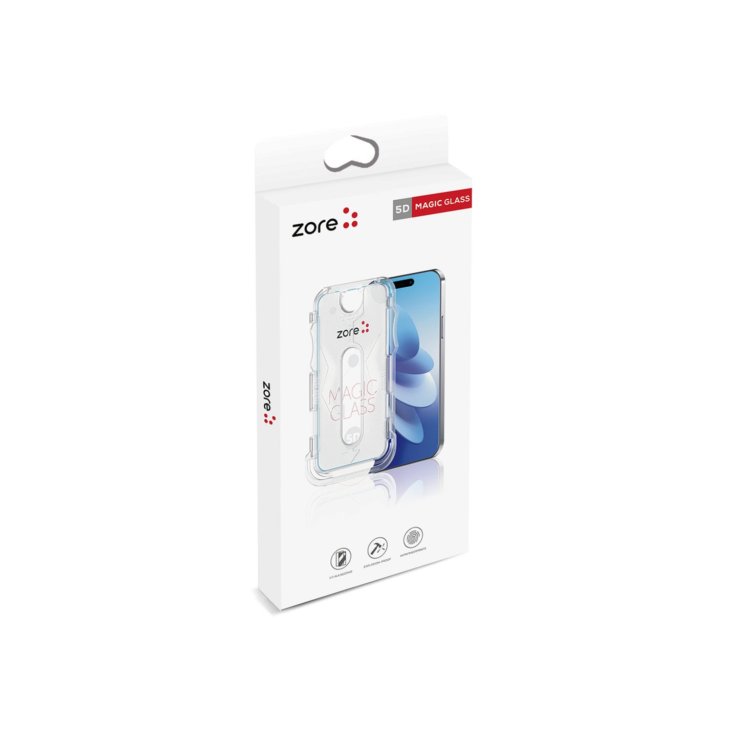 Apple iPhone X Zore Kolay Uygulama Aparatlı 5D Magic Glass Cam Ekran Koruyucu Siyah