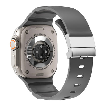 Apple Watch 10 46mm Zore KRD-145 Metal Tokalı Silikon Kordon