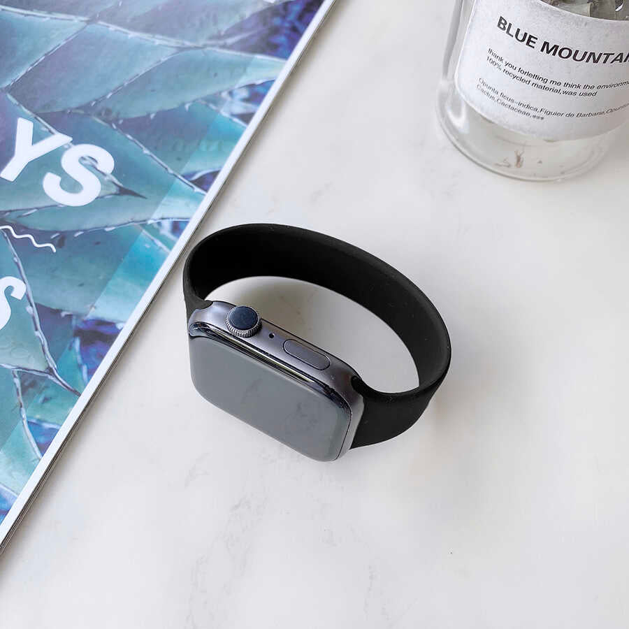 Apple Watch 38mm KRD-31 Solo Loop Medium Kordon Siyah