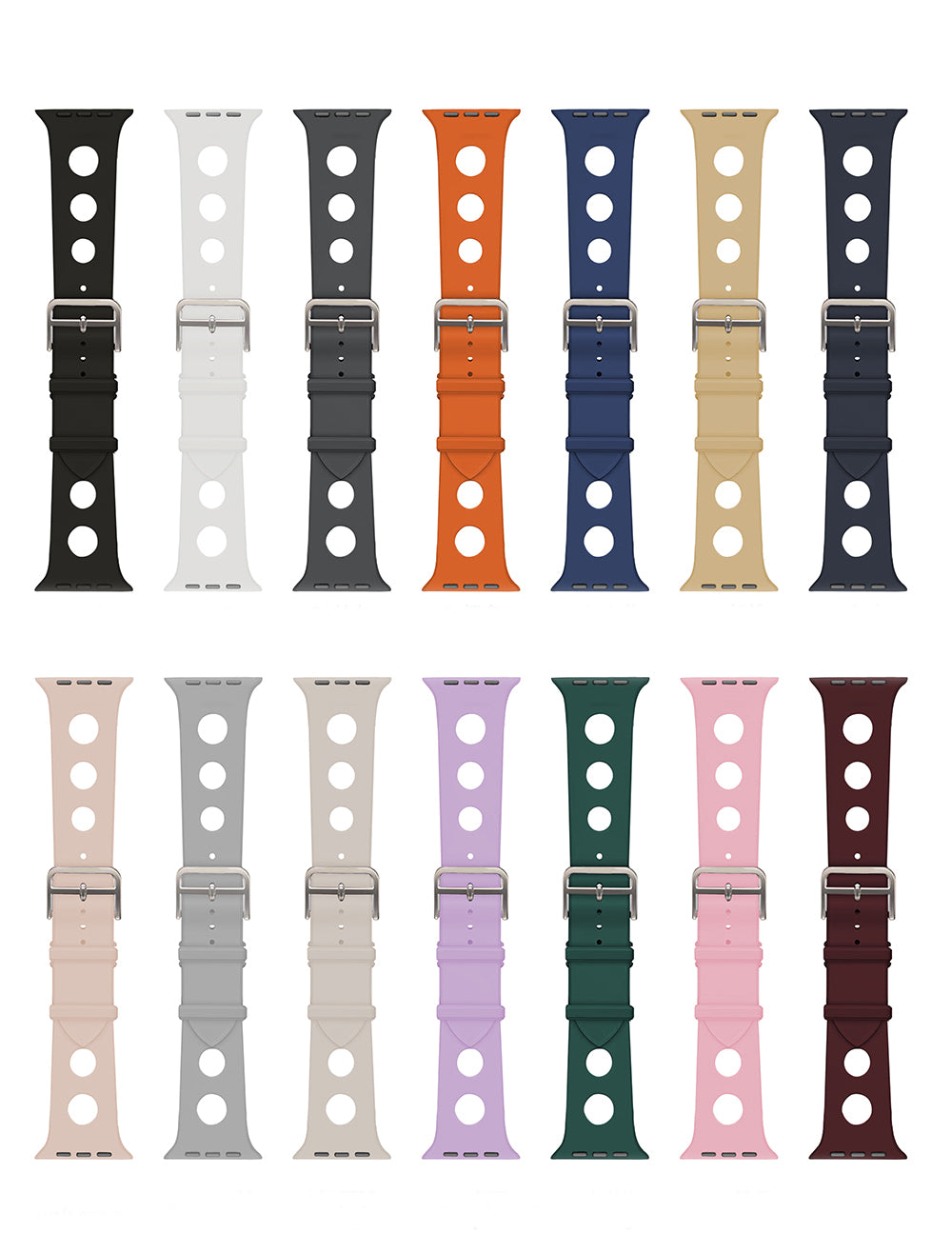 Apple Watch 42mm Delikli Tasarım Zore KRD-147 Silikon Kordon Lila