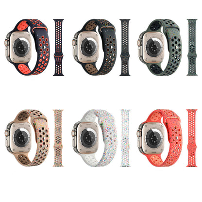 Apple Watch 42mm Kordon Yeni Seri 2023 KRD-02 Silikon Strap Kayış Turuncu