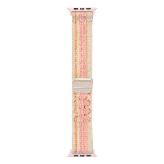 Apple Watch 42mm KRD-91 Hasır Kordon Strap Kayış Pembe