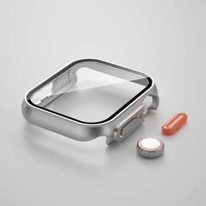 Apple Watch 42mm - Watch Ultra 49mm Kasa Dönüştürücü ve Ekran Koruyucu Zore Watch Gard 26 Gri