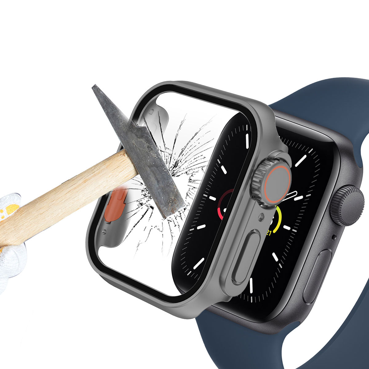 Apple Watch 42mm - Watch Ultra 49mm Kasa Dönüştürücü ve Ekran Koruyucu Zore Watch Gard 26 Gri