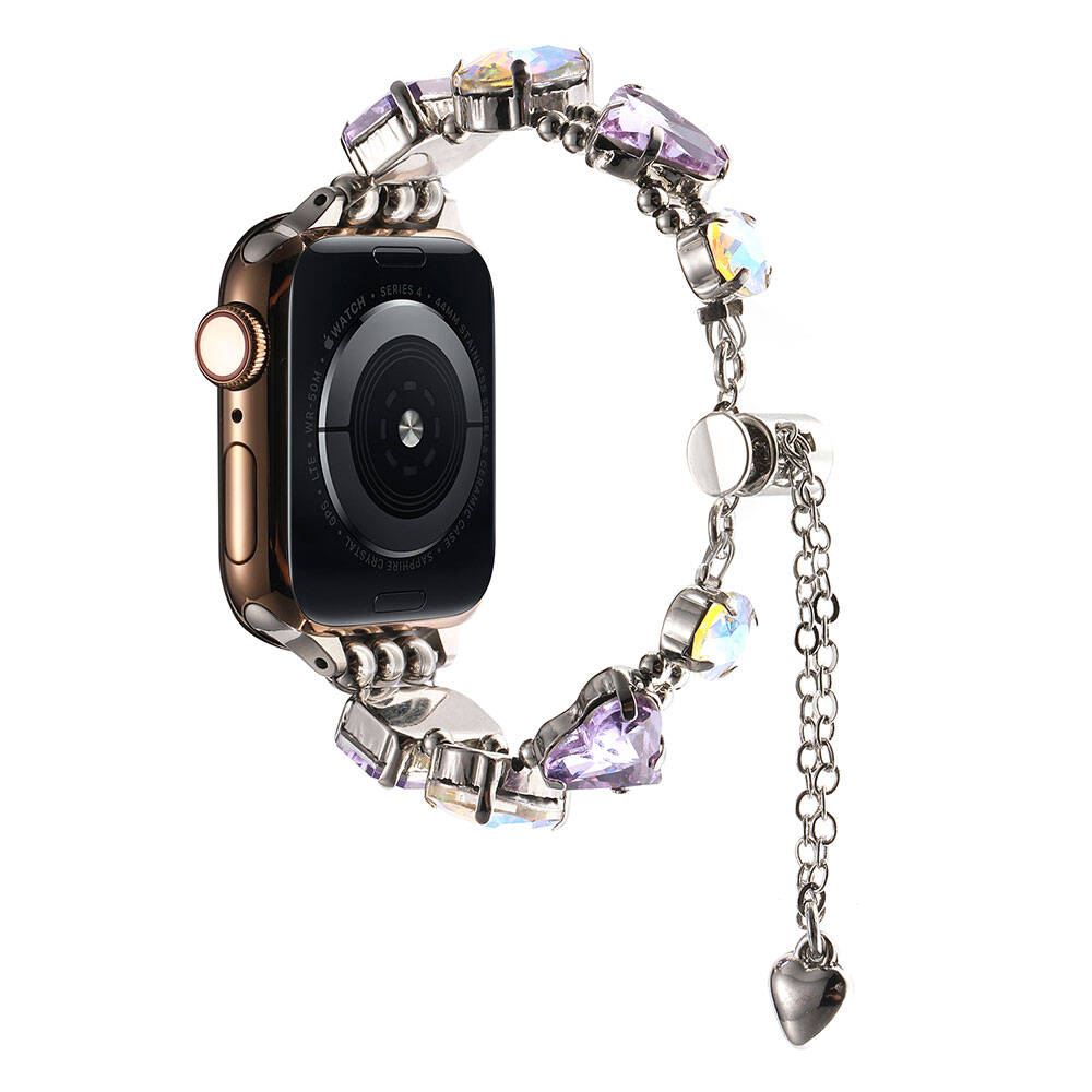 Apple Watch 42mm Zore KRD-115 Renkli Taş Tasarımlı Kordon Colorful