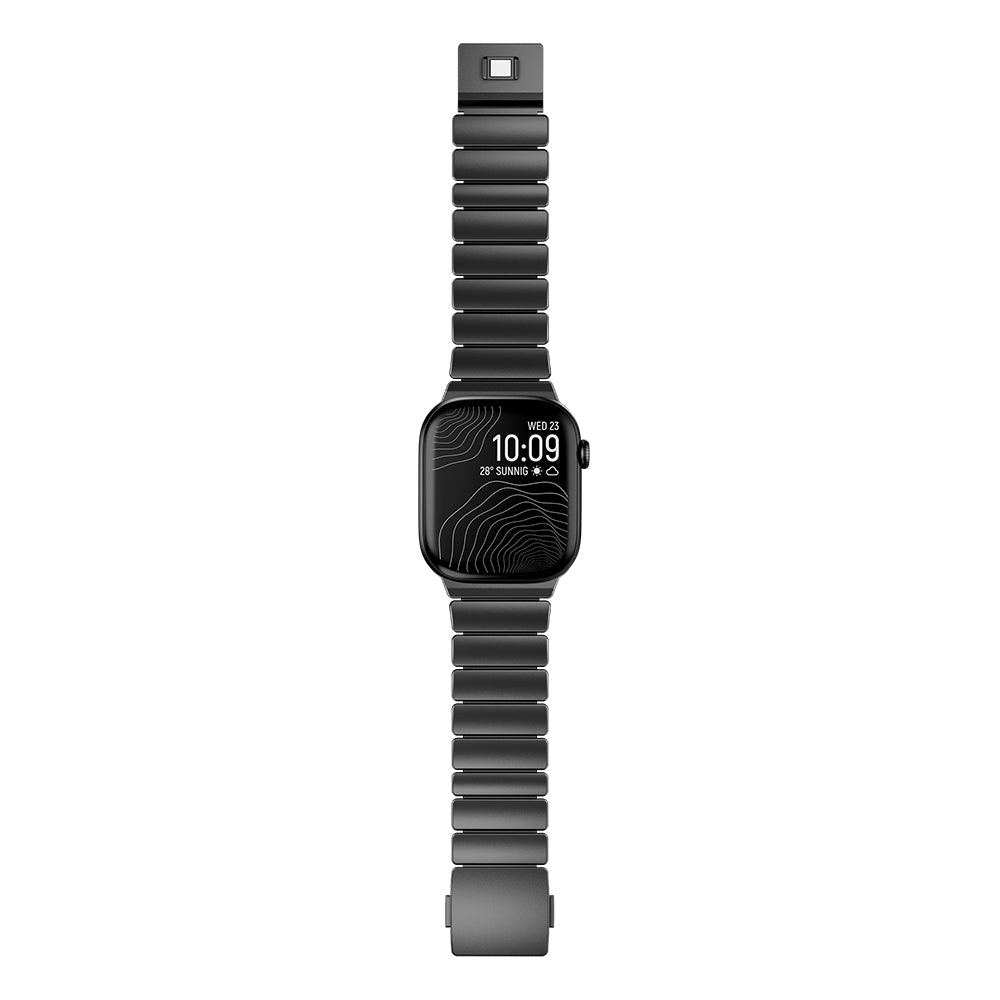 Apple Watch 42mm Zore KRD-149 Titanyum Silikon Kordon Gümüş-Turuncu