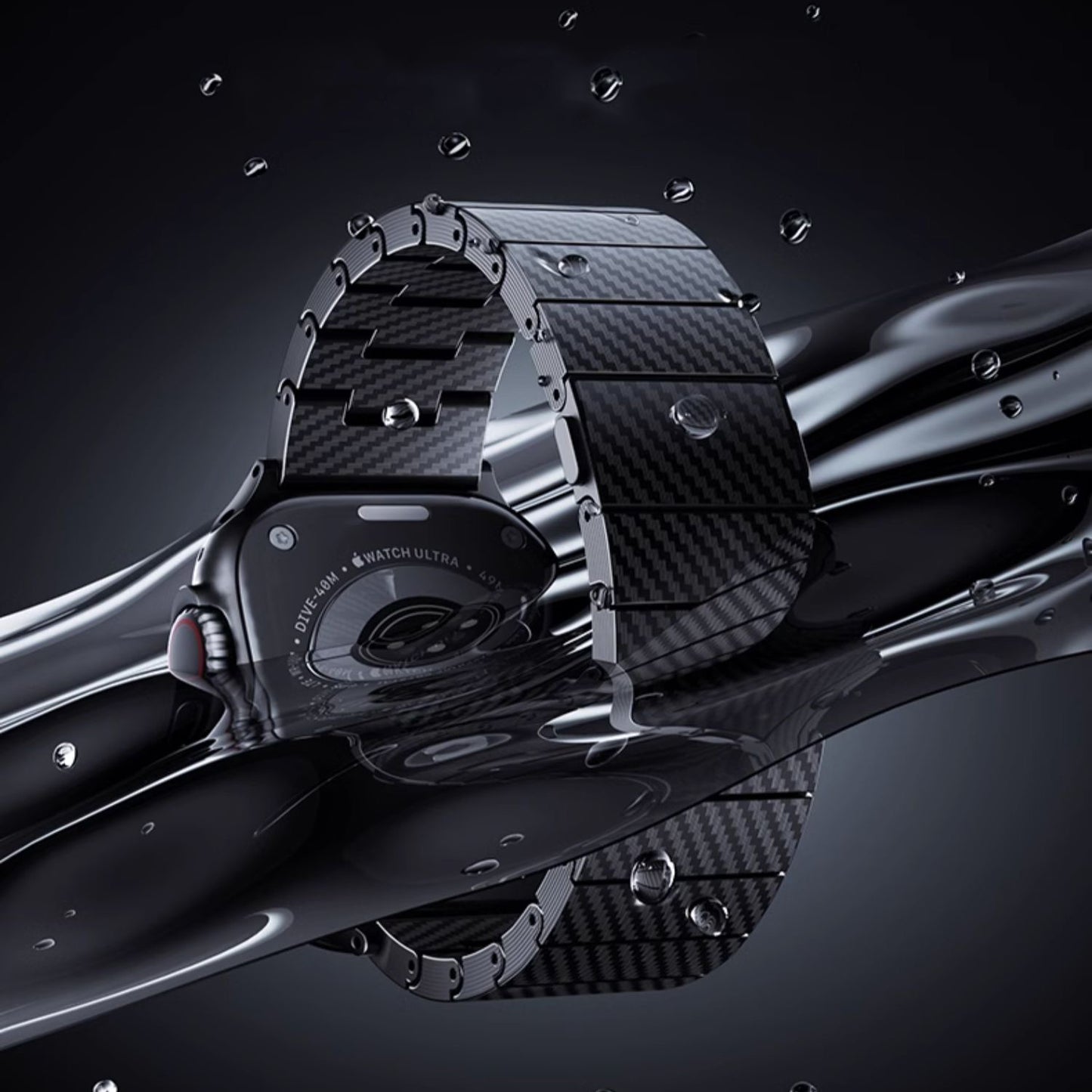 Apple Watch 42mm Zore KRD-90 600D Karbon Fiber Kordon Siyah