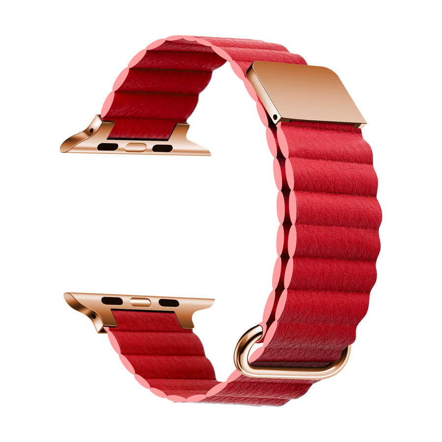 Apple Watch 44mm KRD-78 PU Deri Kordon Strap Kayış