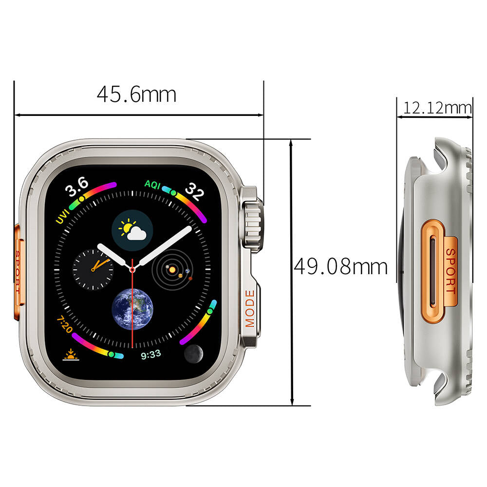 Apple Watch 44mm to Apple Watch Ultra 49mm Kasa Dönüştürücü Zore Watch Gard 33 Titanyum