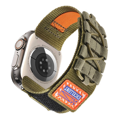 Apple Watch 44mm Zore KRD-112 Orbital Örgülü Halat Tasarımlı Naylon Kumaş Hasır Kordon Mavi