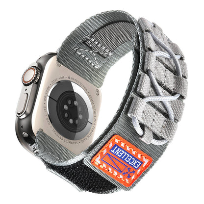 Apple Watch 44mm Zore KRD-112 Orbital Örgülü Halat Tasarımlı Naylon Kumaş Hasır Kordon Yeşil