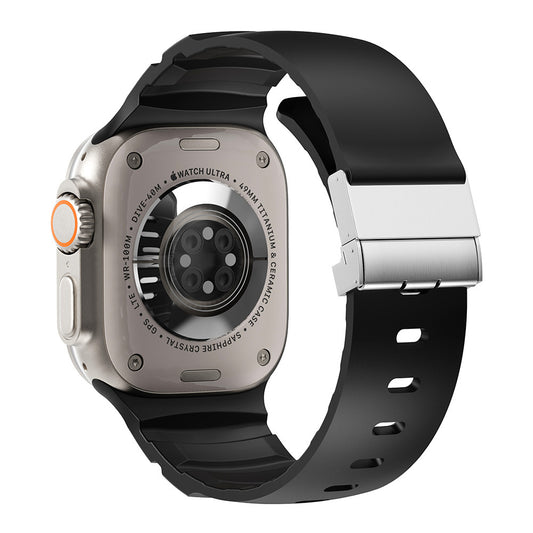 Apple Watch 44mm Zore KRD-145 Metal Tokalı Silikon Kordon