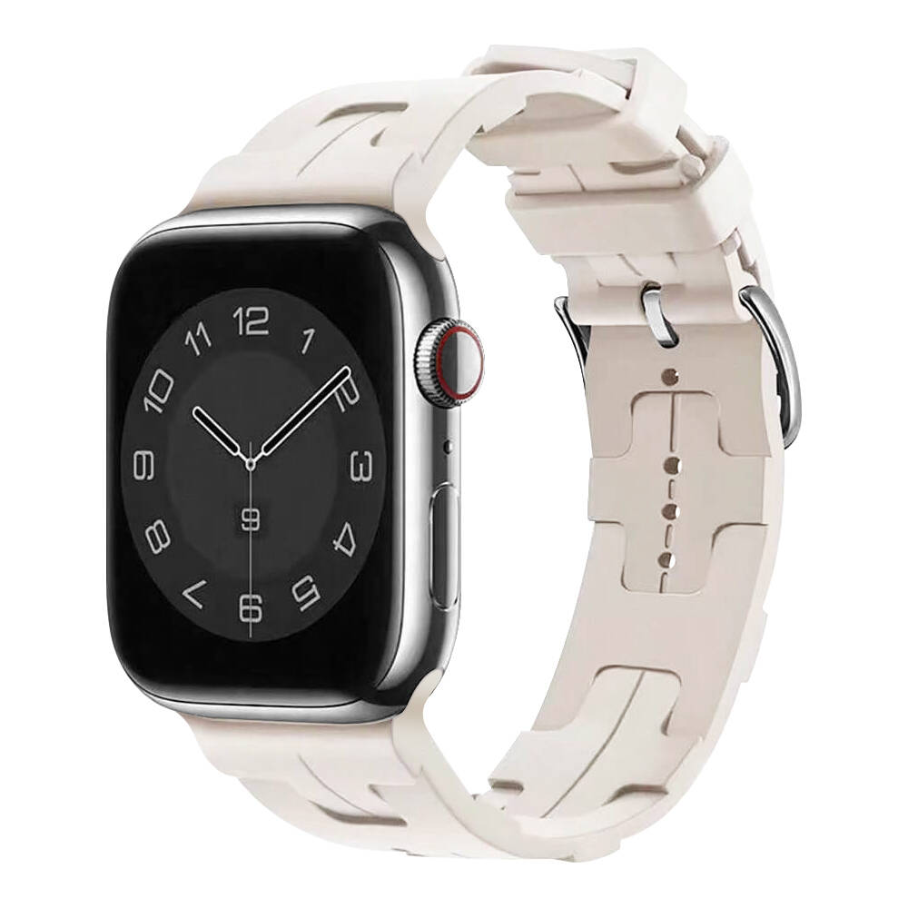 Apple Watch 7 41mm KRD-92 Silikon Kordon Starlight