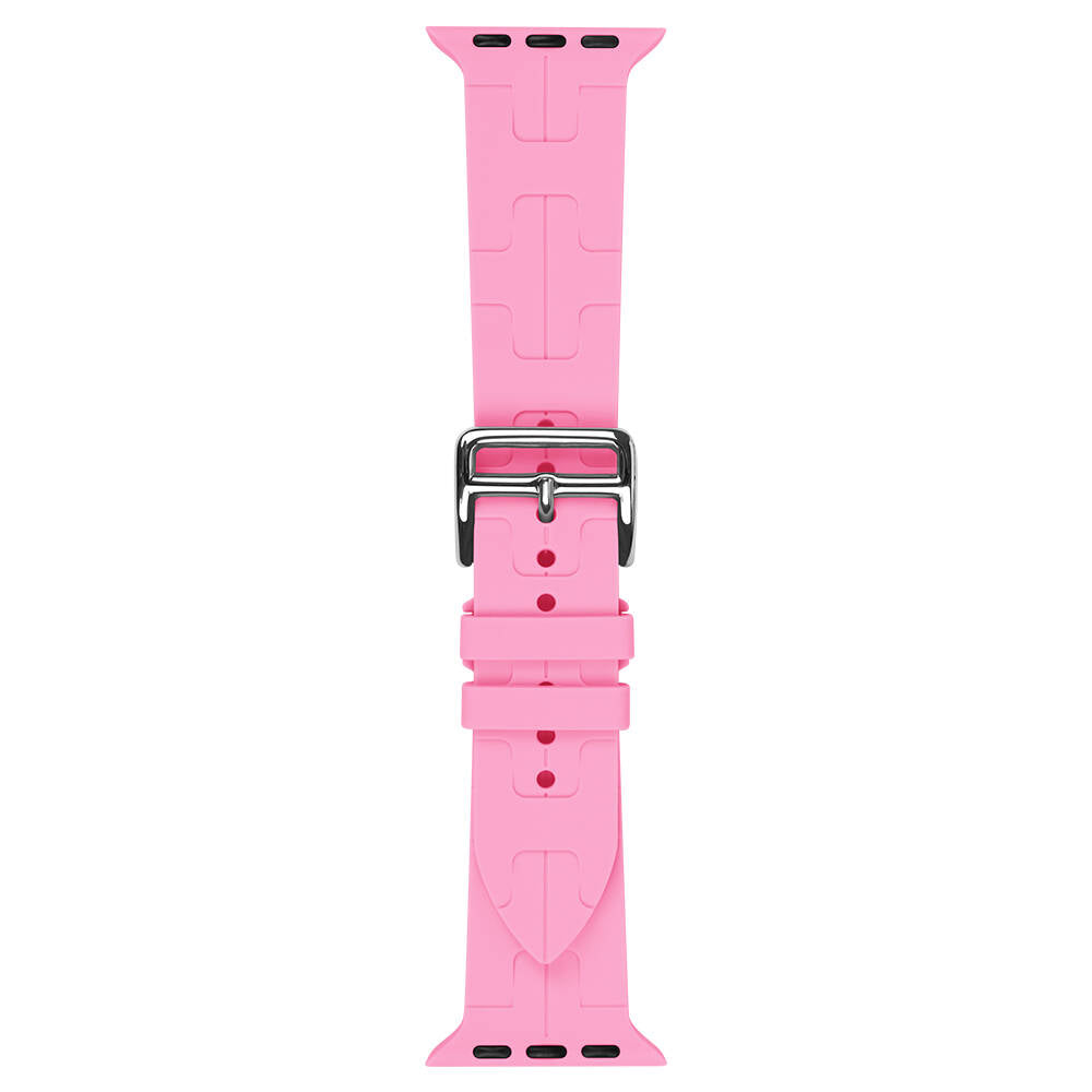 Apple Watch 7 41mm KRD-92 Silikon Kordon Pembe