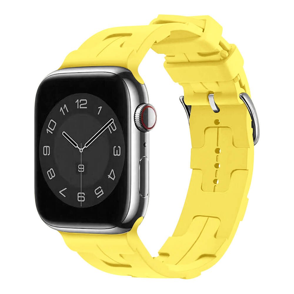 Apple Watch 7 41mm KRD-92 Silikon Kordon Sarı
