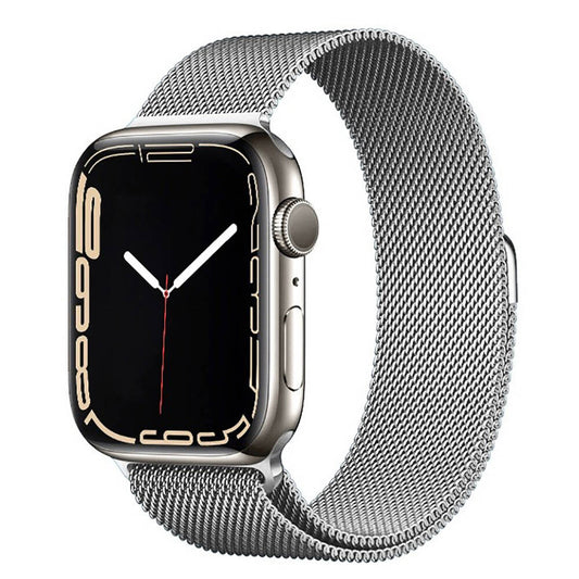 Apple Watch 7 41mm Zore Band-01 Metal Kordon Gümüş