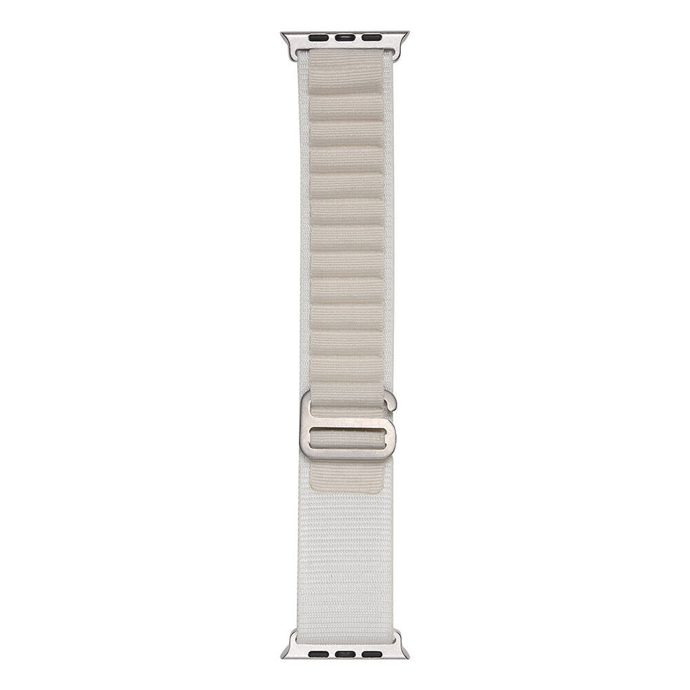 Apple Watch 7 41mm Zore Band-74 Hasır Kordon Starlight