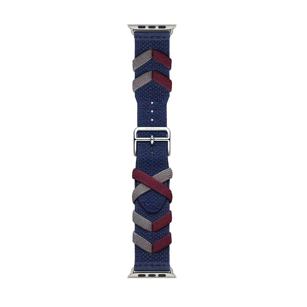 Apple Watch 7 41mm Zore KRD-97 Sarmal Örgü Tasarımlı Kordon Koyu Siyah