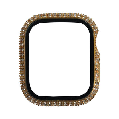 Apple Watch 7 41mm Zore Watch Gard 24 Kenarları Taşlı Sert PC Kasa Ve Ekran Koruyucu Pembe