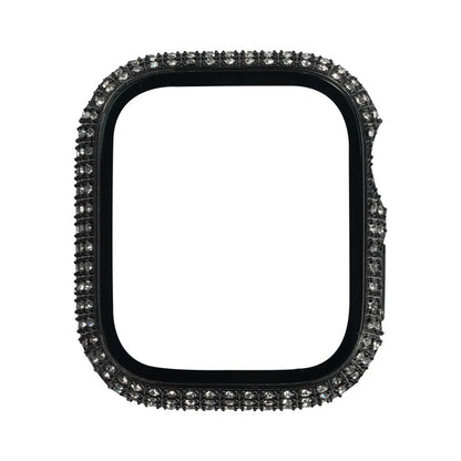 Apple Watch 7 41mm Zore Watch Gard 24 Kenarları Taşlı Sert PC Kasa Ve Ekran Koruyucu Siyah