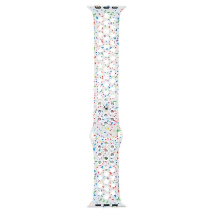 Apple Watch 7 45mm Kordon Yeni Seri 2023 KRD-02 Silikon Strap Kayış Beyaz