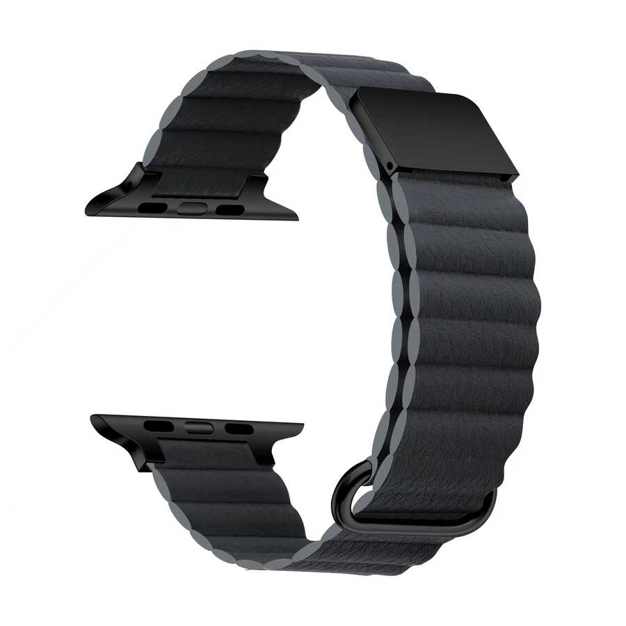 Apple Watch 7 45mm KRD-78 PU Deri Kordon Strap Kayış