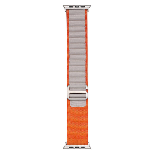 Apple Watch 7 45mm Zore Band-74 Hasır Kordon Turuncu-Starlight