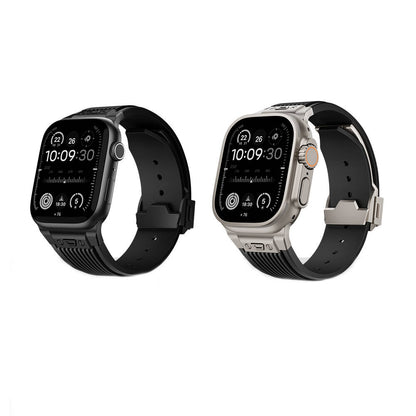 Apple Watch 7 45mm Zore KRD-113 Spor Görünümlü Silikon Kordon Beyaz