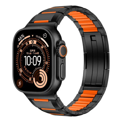 Apple Watch 7 45mm Zore KRD-155 Metal Silikon Kordon