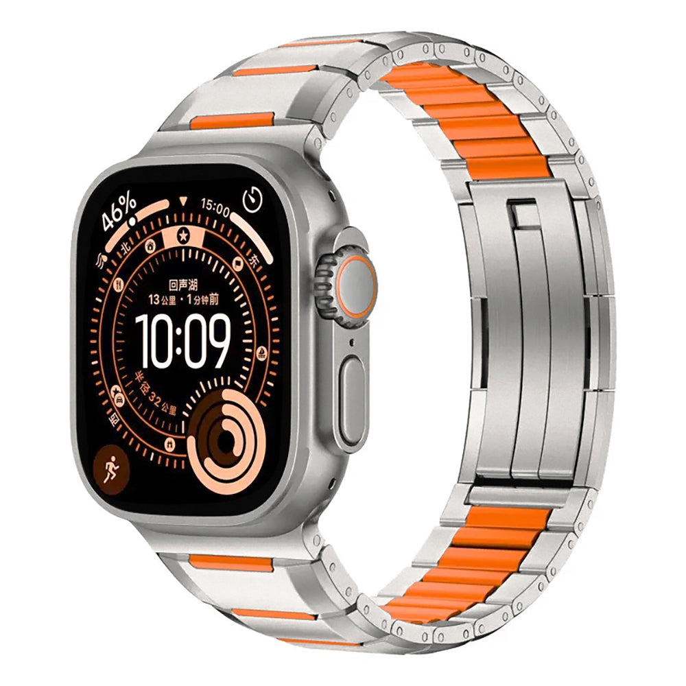Apple Watch 7 45mm Zore KRD-155 Metal Silikon Kordon