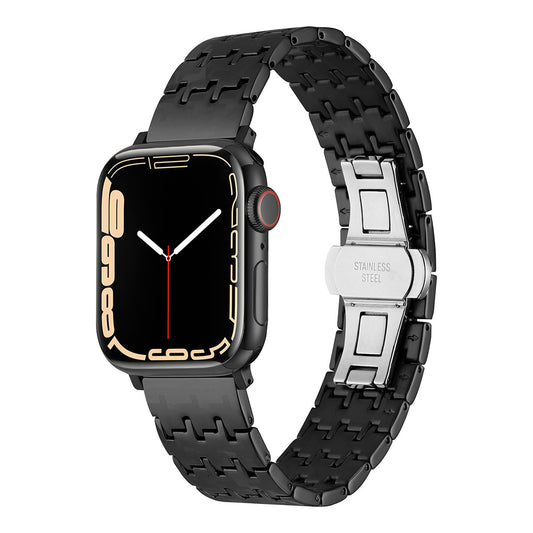 Apple Watch 7 45mm Zore KRD-86 Metal Kordon Siyah