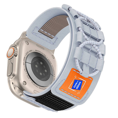 Apple Watch 7 45mm Zore KRD-99 Hasır Kordon Gri