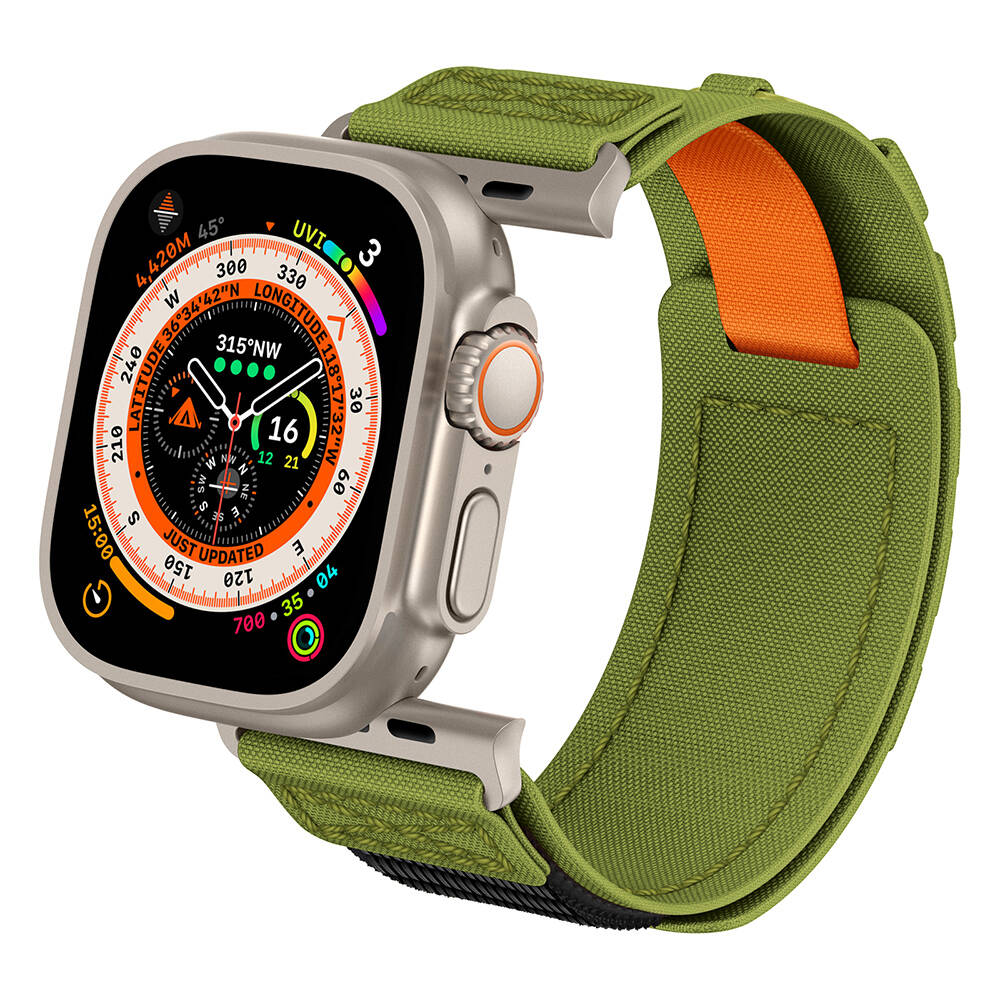 Apple Watch 7 45mm Zore KRD-99 Hasır Kordon Yeşil